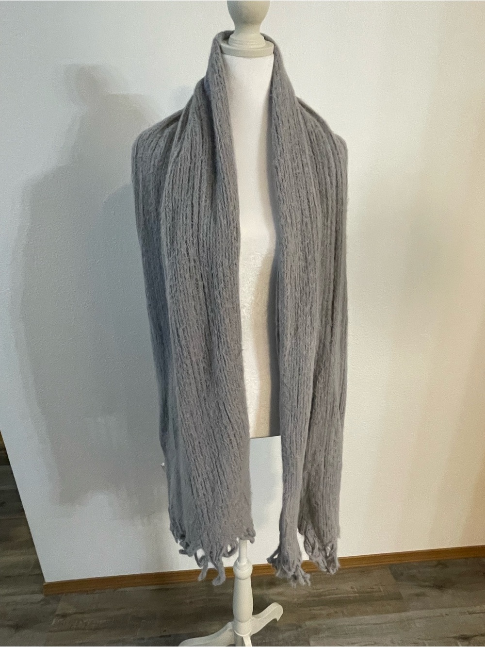 Free people Grey Lightweight Fringe Scarf - Women Accessories